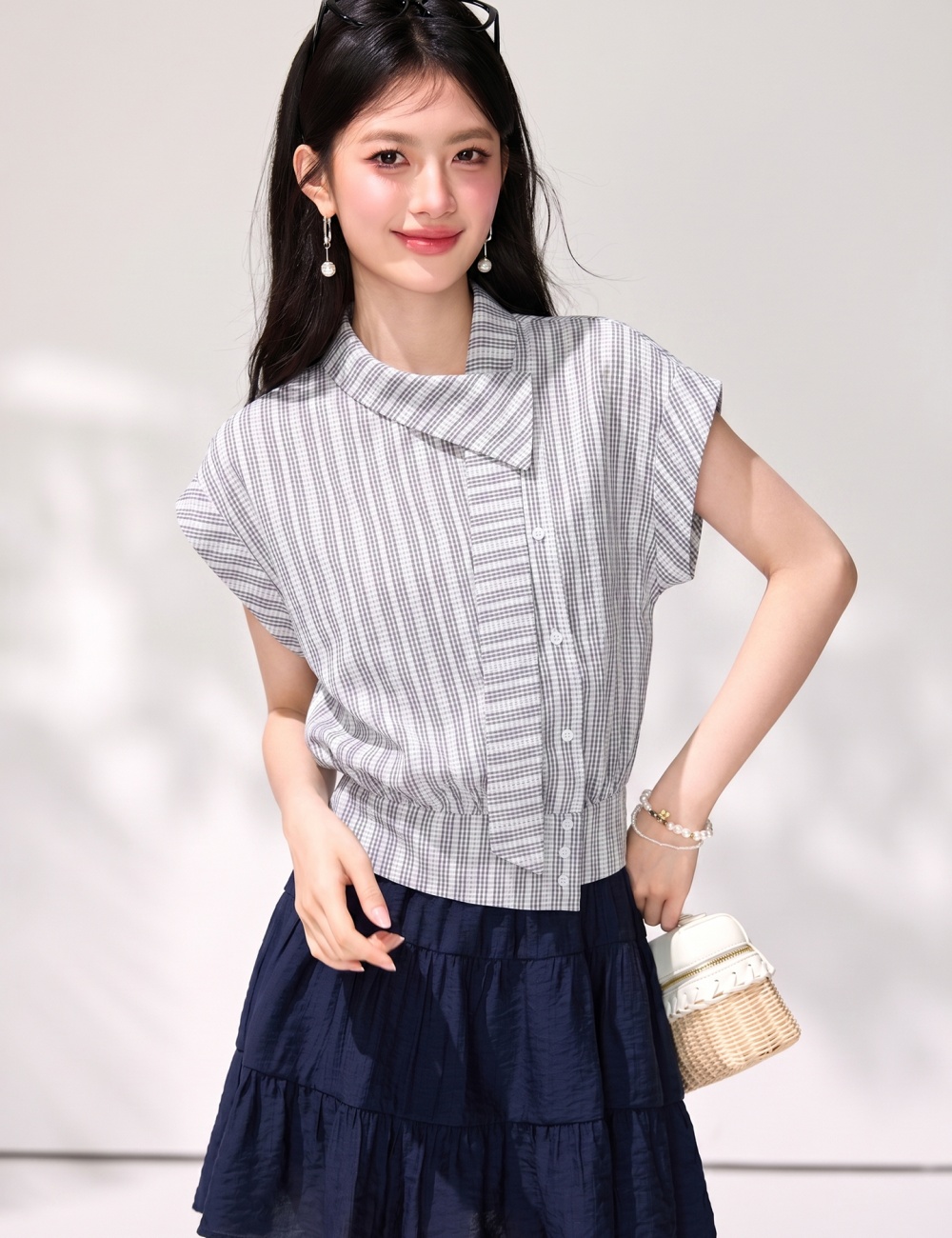 Summer commuting irregular Casual unique sleeveless shirt