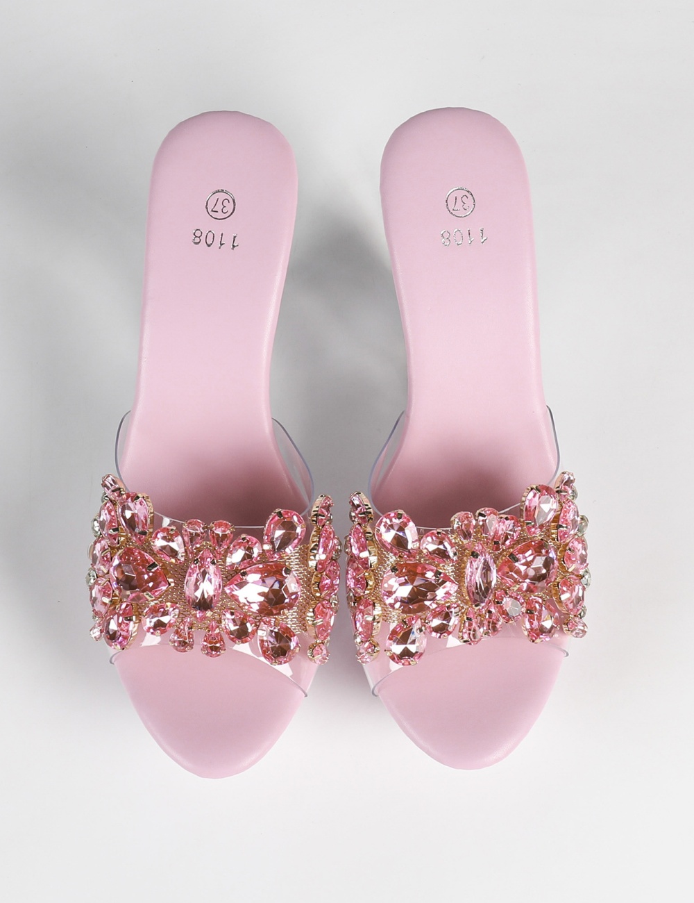 Transparent crystal nightclub sexy model very high thick shoes
