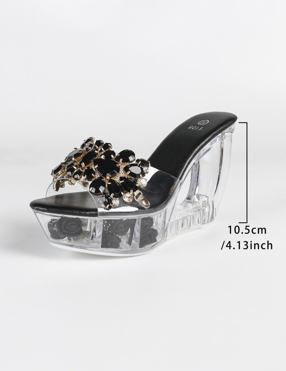 Transparent crystal nightclub sexy model very high thick shoes