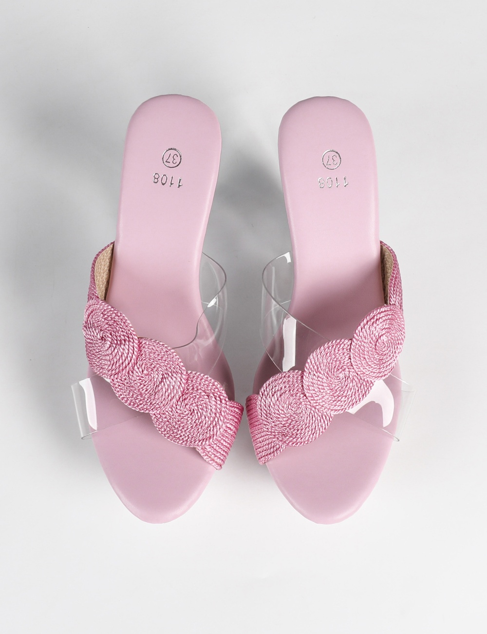 Crystal catwalk slippers slipsole shoes for women