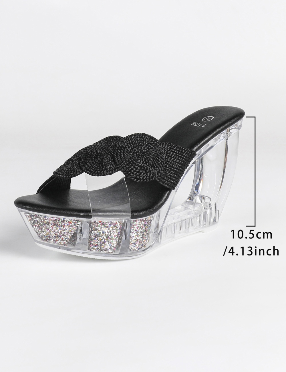 Crystal catwalk slippers slipsole shoes for women
