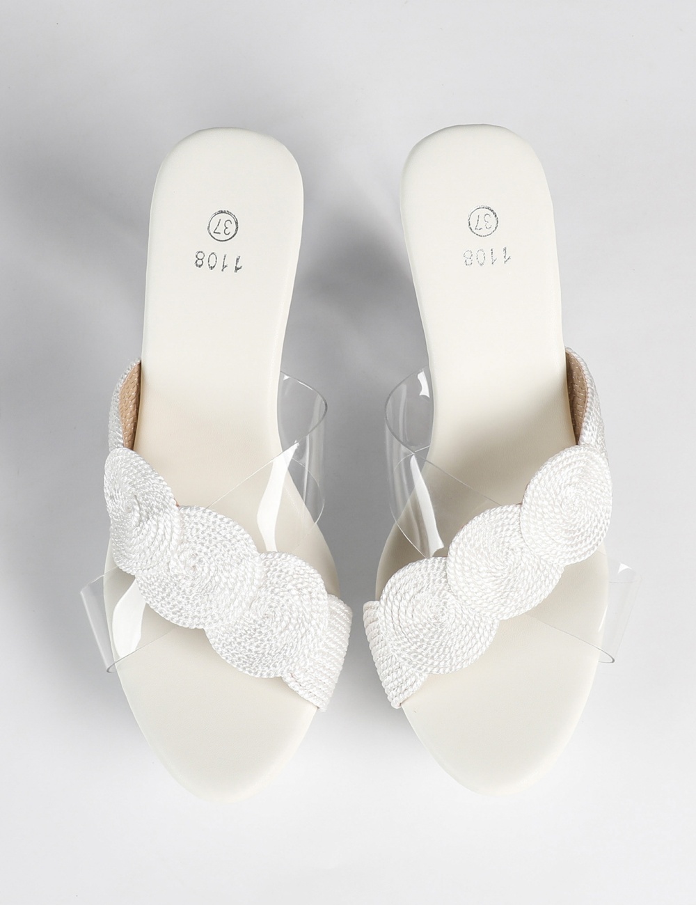 Crystal catwalk slippers slipsole shoes for women