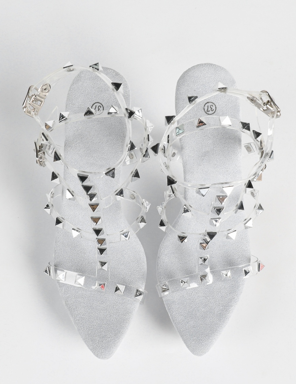High-heeled sandals transparent platform for women