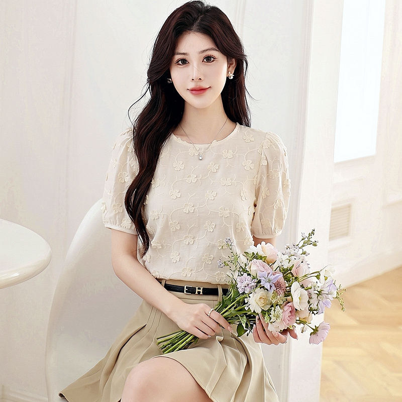 Flowers summer shirt temperament tops for women