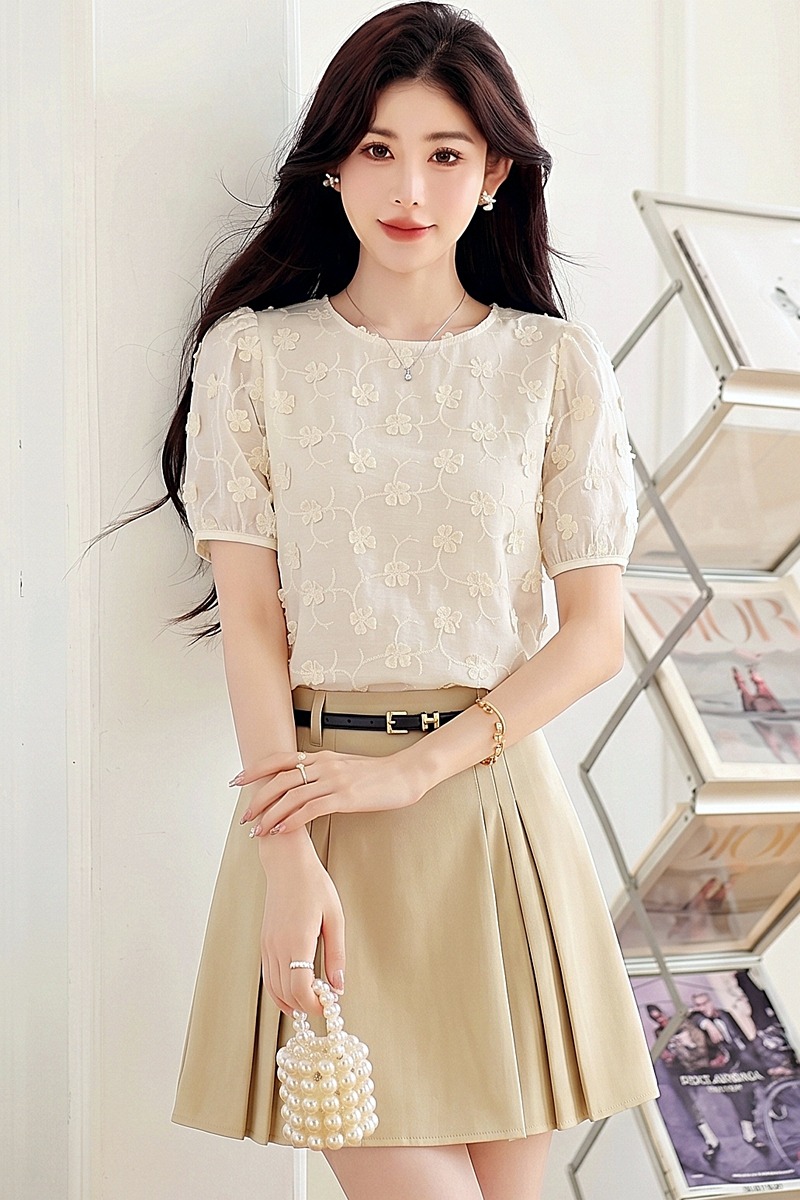 Flowers summer shirt temperament tops for women