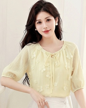 Stereoscopic small shirt vacation chiffon shirt for women