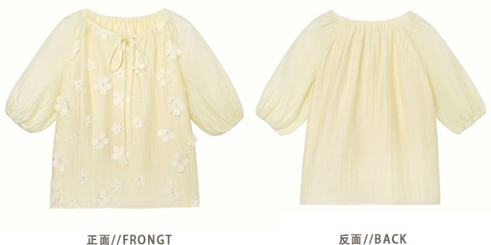 Stereoscopic small shirt vacation chiffon shirt for women