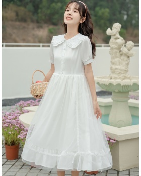 Long sleeve retro dress France style sweet long dress