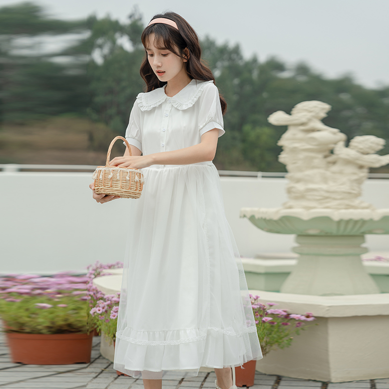 Long sleeve retro dress France style sweet long dress