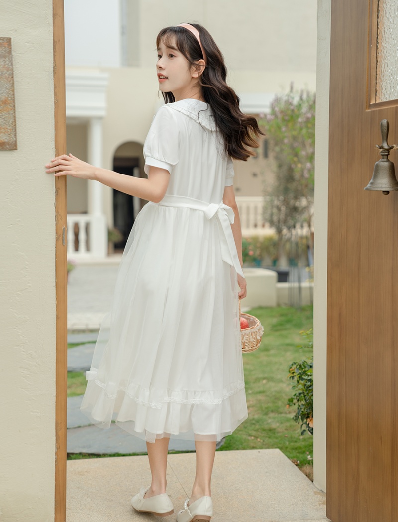 Long sleeve retro dress France style sweet long dress