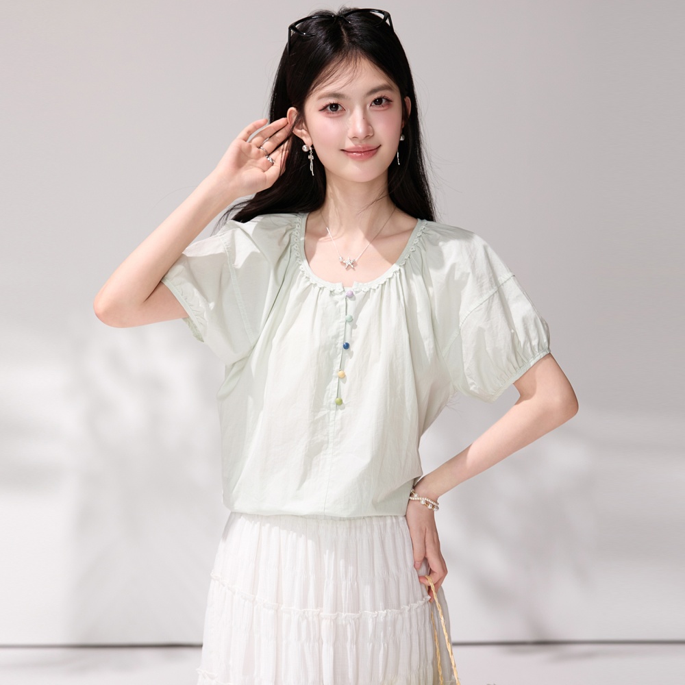 Short sleeve small shirt Korean style shirt for women