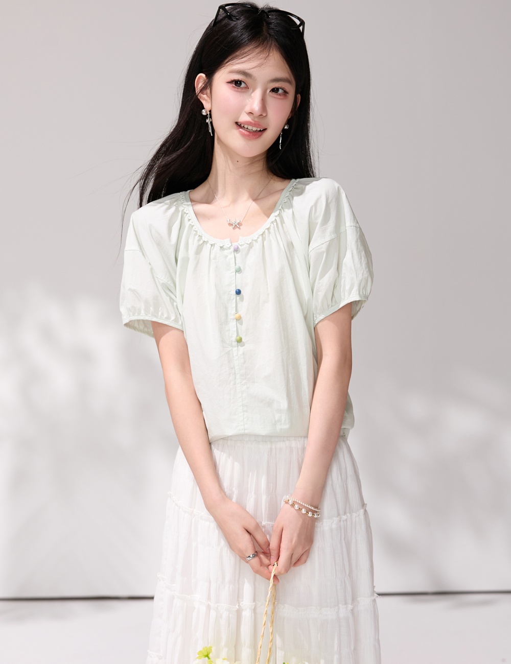 Short sleeve small shirt Korean style shirt for women