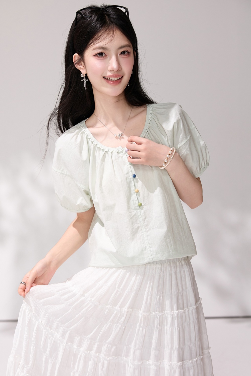 Short sleeve small shirt Korean style shirt for women