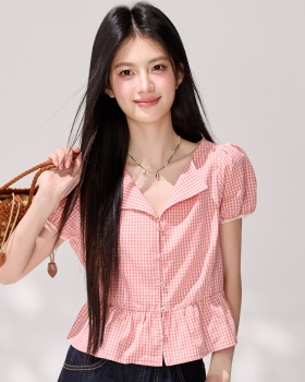 Short France style shirt tender small shirt for women
