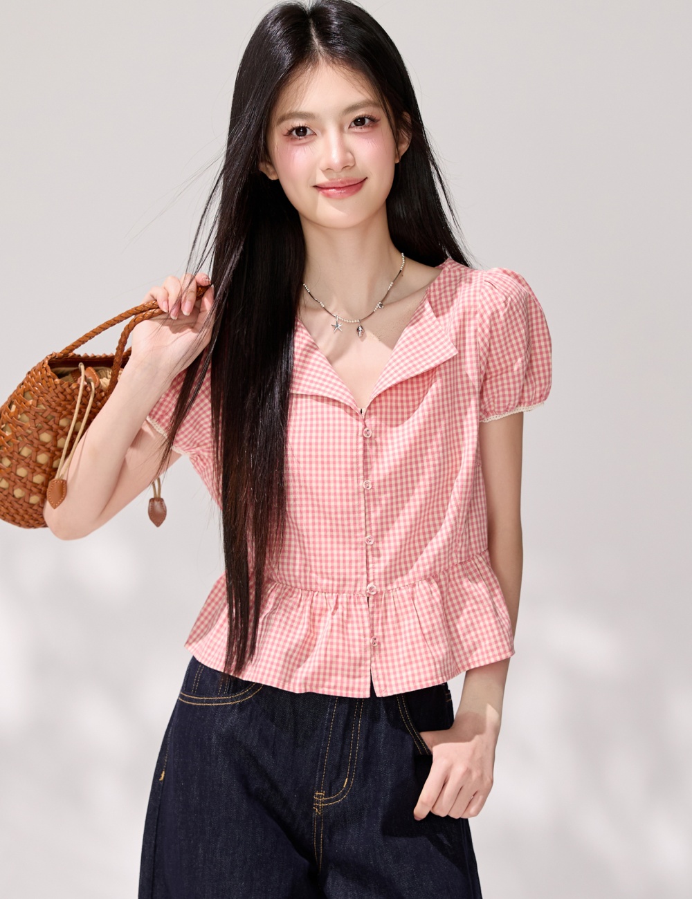 Short France style shirt tender small shirt for women
