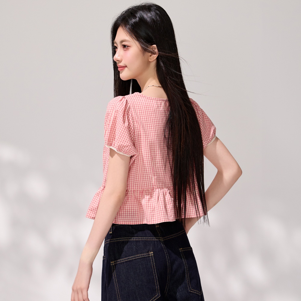 Short France style shirt tender small shirt for women