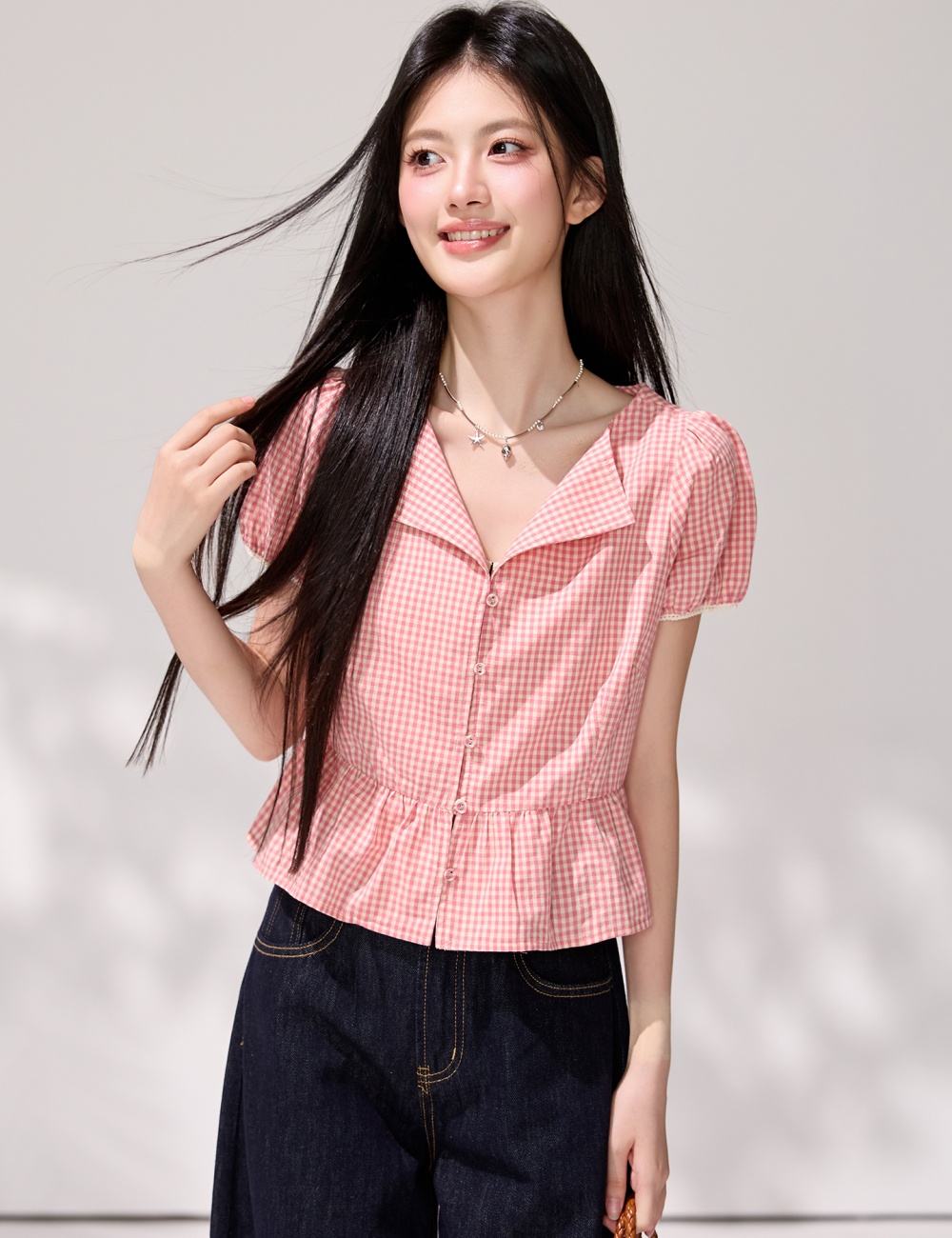Short France style shirt tender small shirt for women