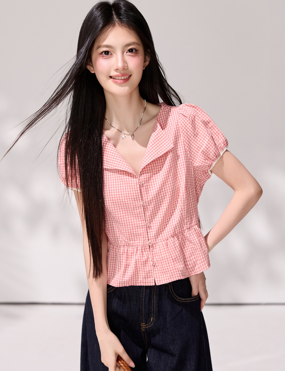 Short France style shirt tender small shirt for women
