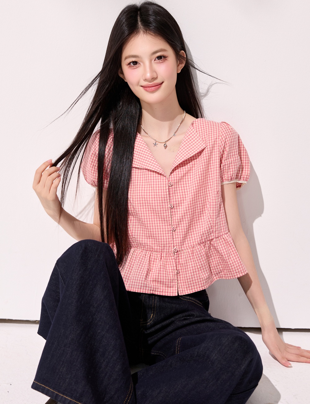 Short France style shirt tender small shirt for women