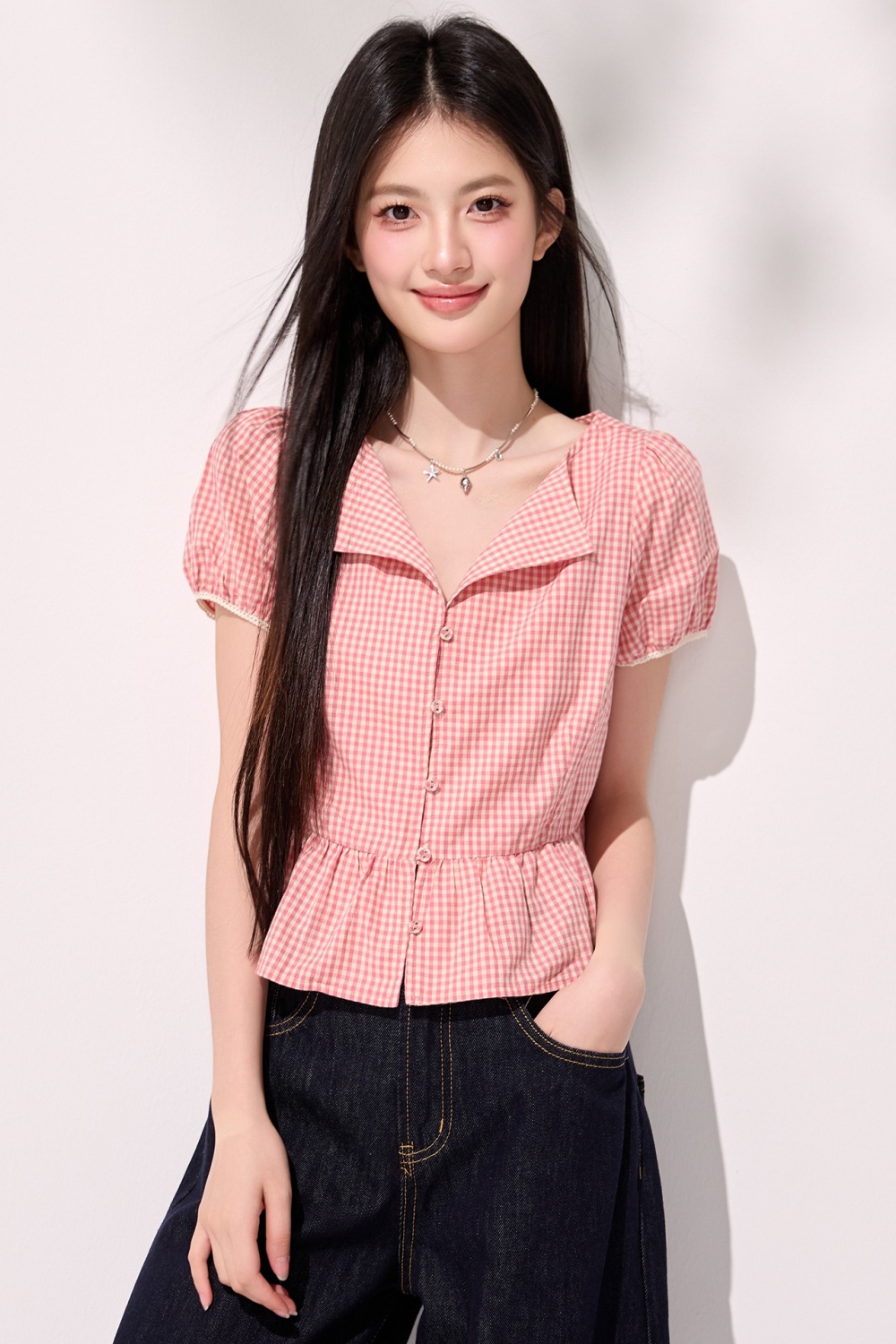 Short France style shirt tender small shirt for women