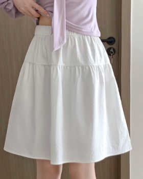 College style slim A-line navy-blue summer skirt for women