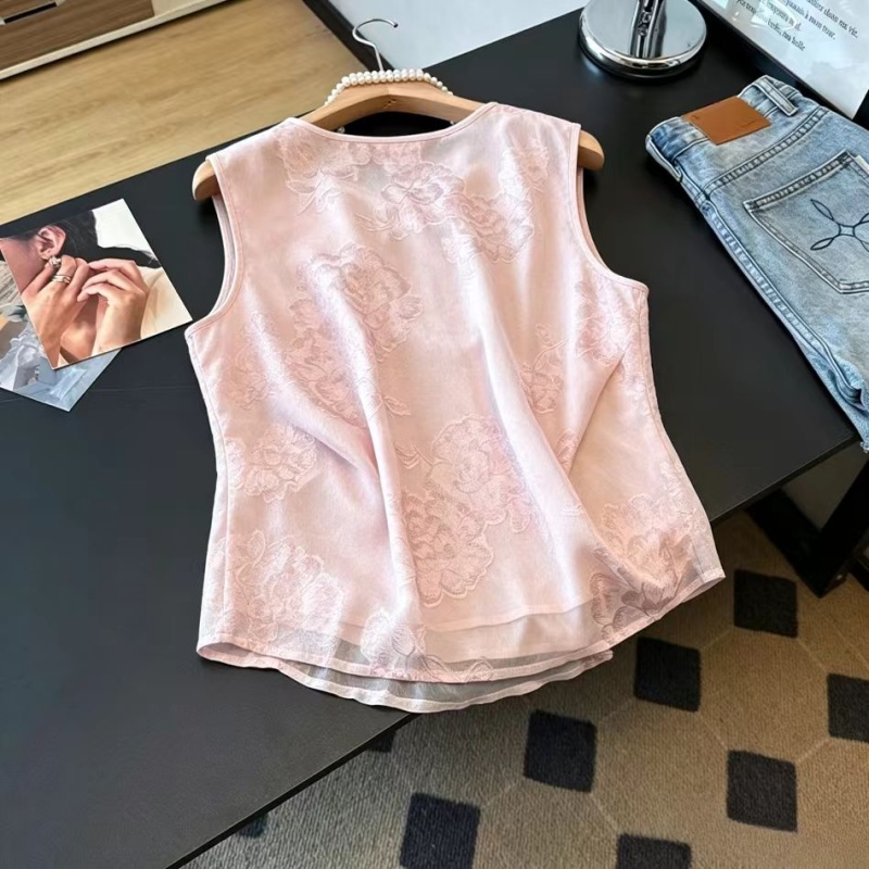 Summer jacquard tops niche small shirt for women