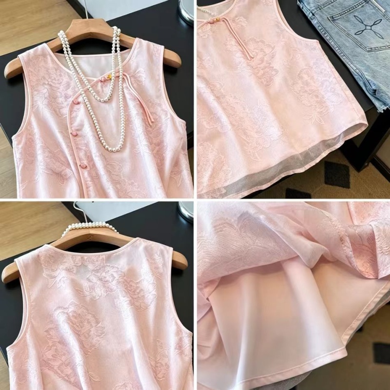Summer jacquard tops niche small shirt for women
