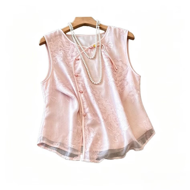 Summer jacquard tops niche small shirt for women