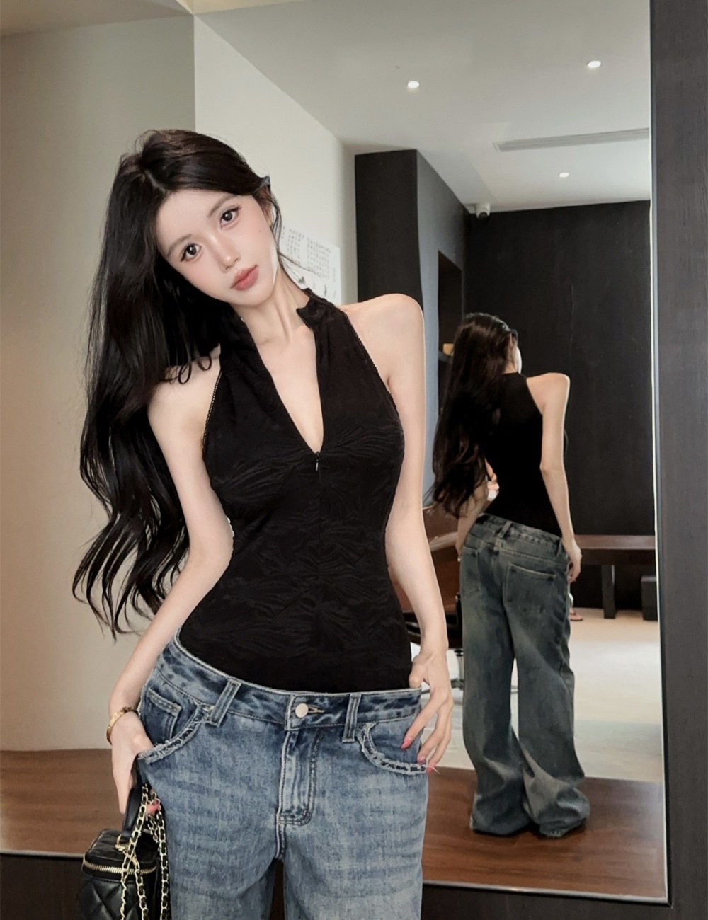 Sleeveless summer leotard zip spicegirl vest for women