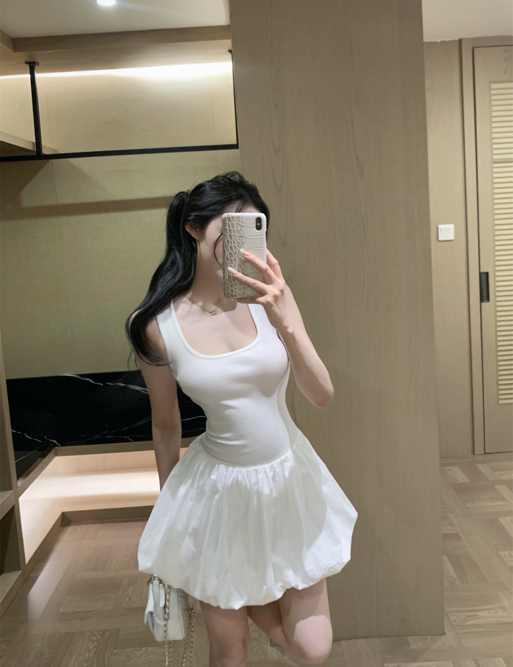 Pinched waist summer T-back ballet jumpsuit for women