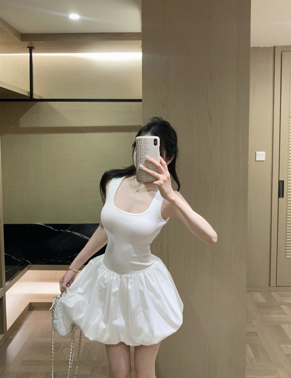 Pinched waist summer T-back ballet jumpsuit for women