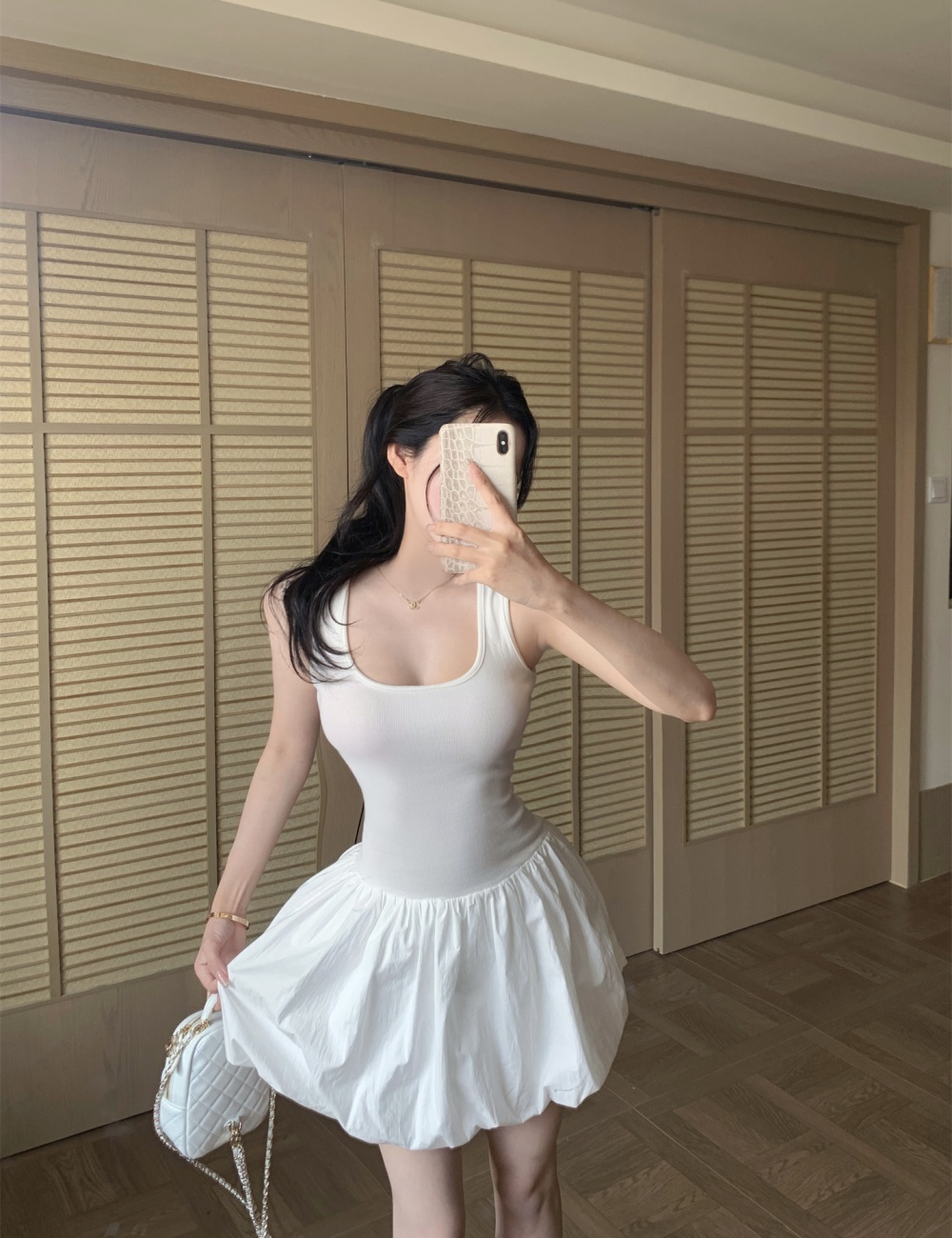 Pinched waist summer T-back ballet jumpsuit for women