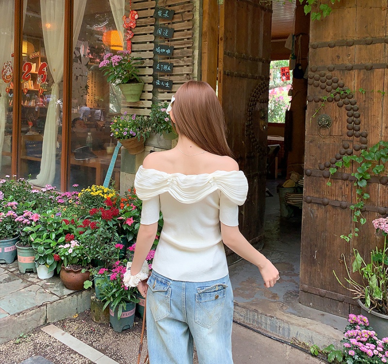 Slim tops all-match sweater for women