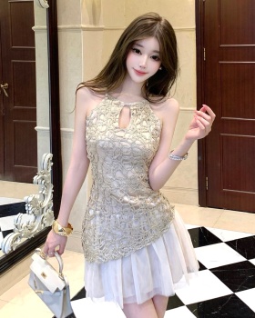 Sexy France style winter slim hollow dress for women