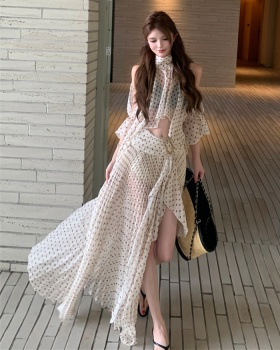 Sexy strapless skirt summer retro tops a set for women