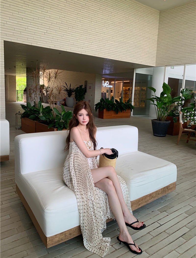 Sexy strapless skirt summer retro tops a set for women