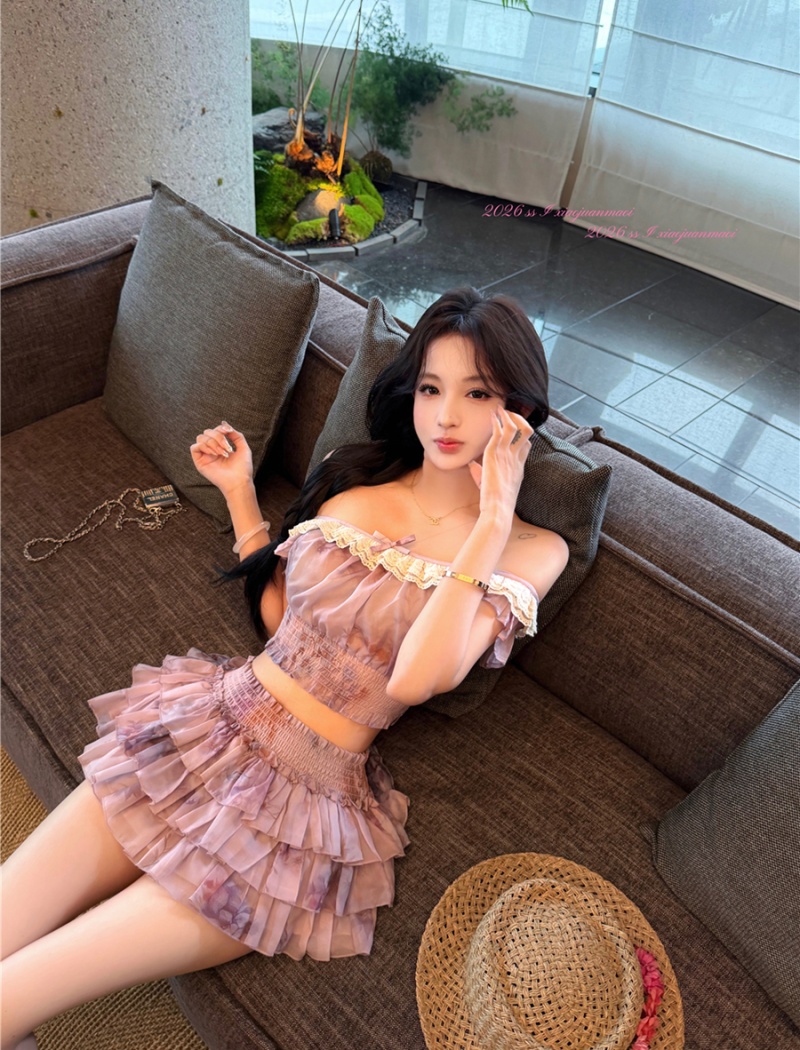 Sexy cake culottes summer skirt a set