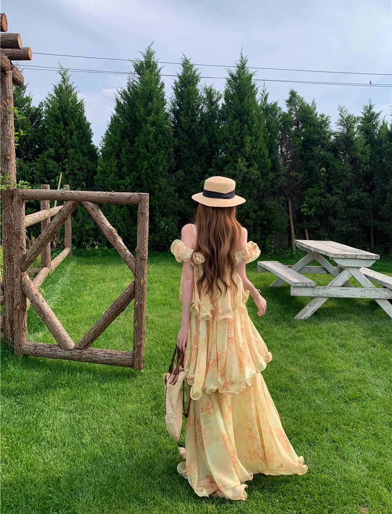 Sexy France style dress sling summer long dress for women