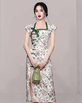 Summer temperament long dress Chinese style dress for women