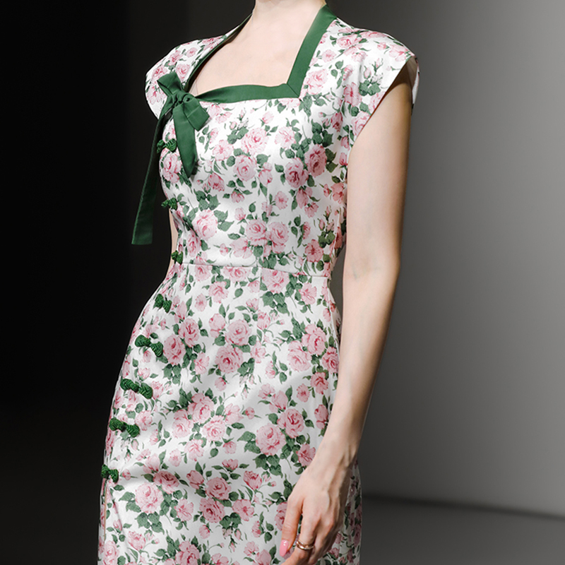 Summer temperament long dress Chinese style dress for women