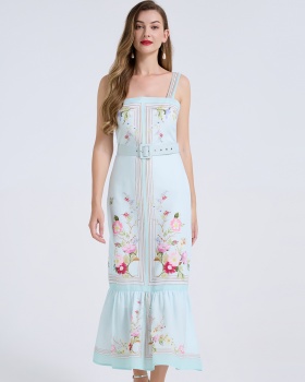 Sleeveless sling sleeveless dress fashion printing dress