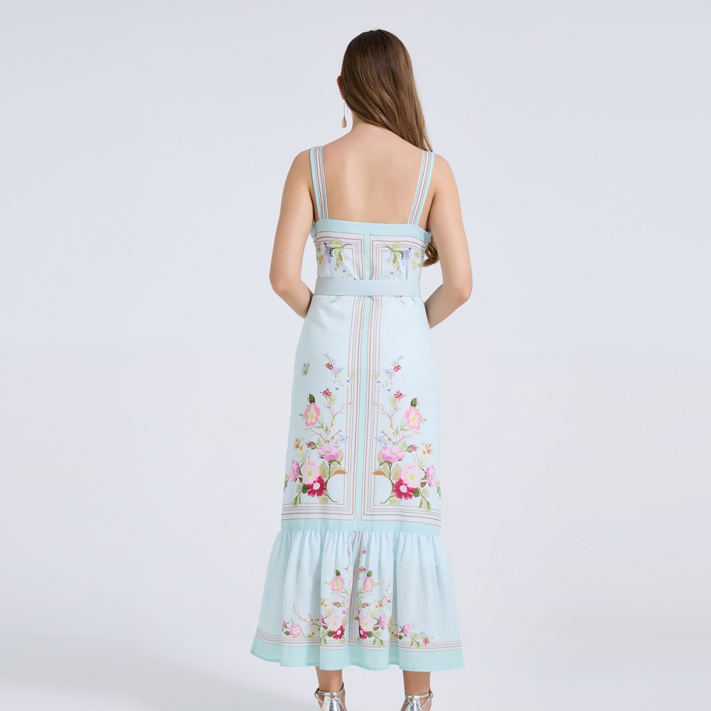 Sleeveless sling sleeveless dress fashion printing dress