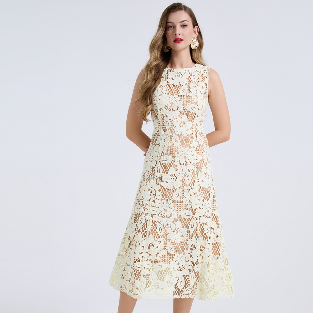 Stereoscopic package hip pinched waist slim simple dress