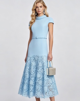 Splice package hip slim long dress mermaid fashion dress