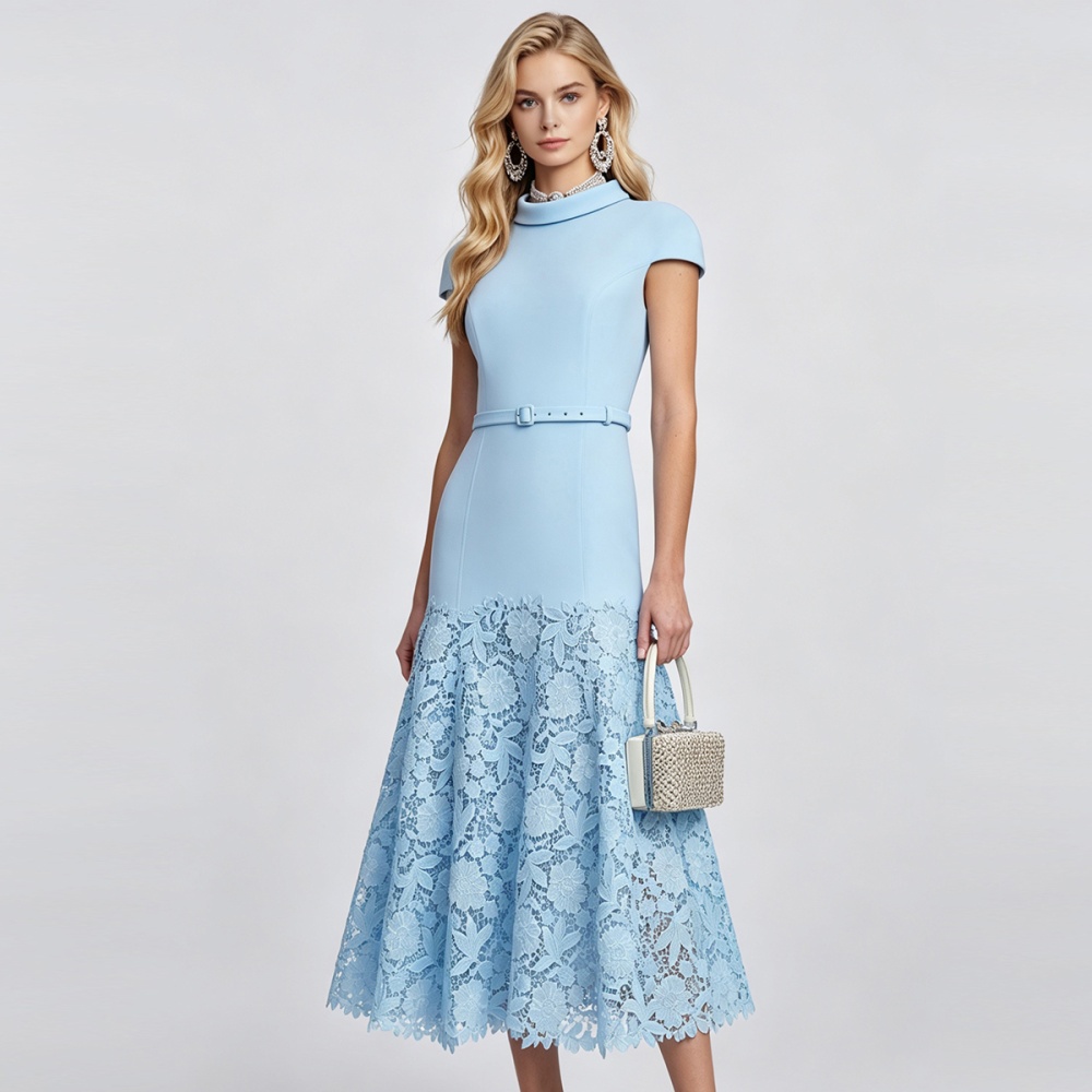 Splice package hip slim long dress mermaid fashion dress