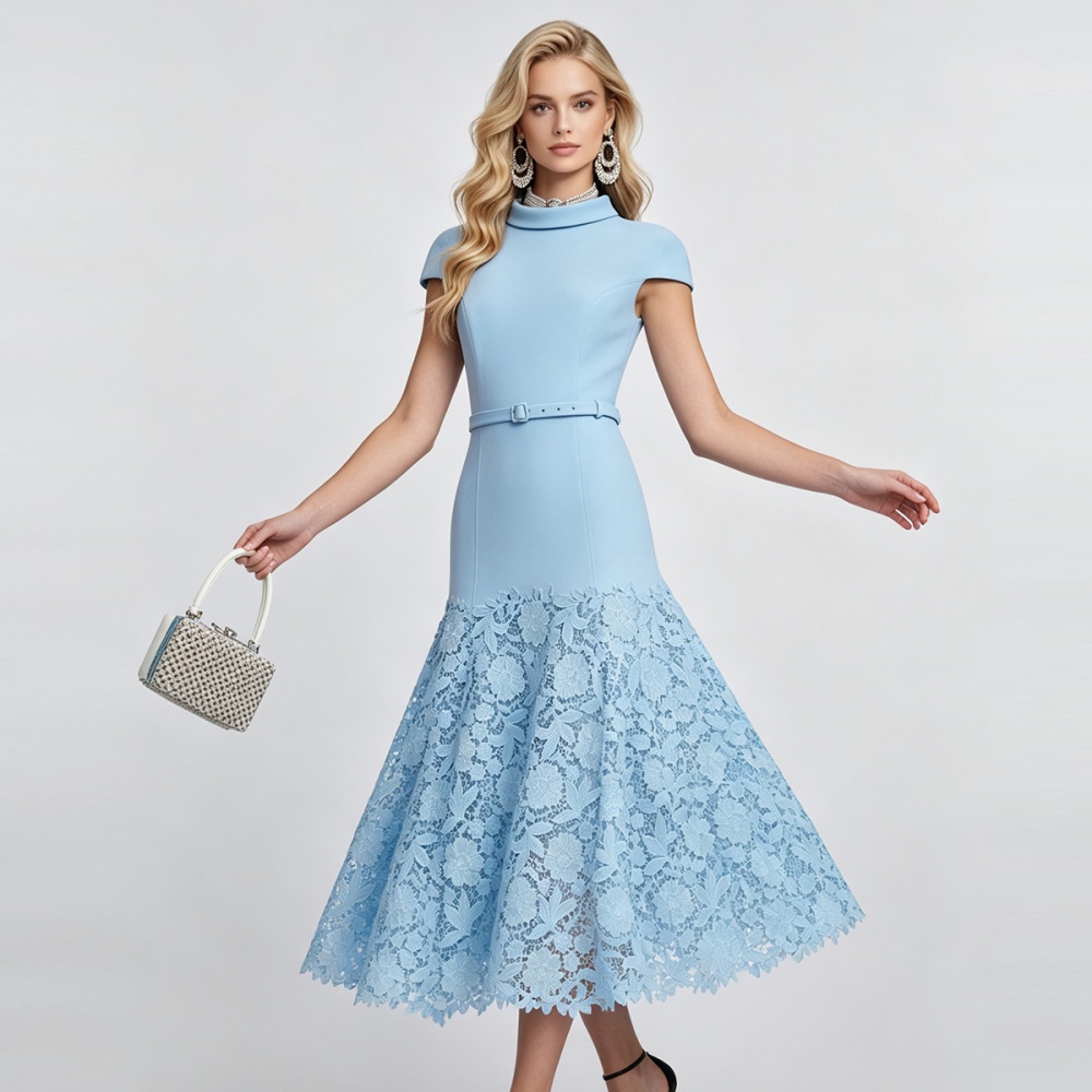 Splice package hip slim long dress mermaid fashion dress