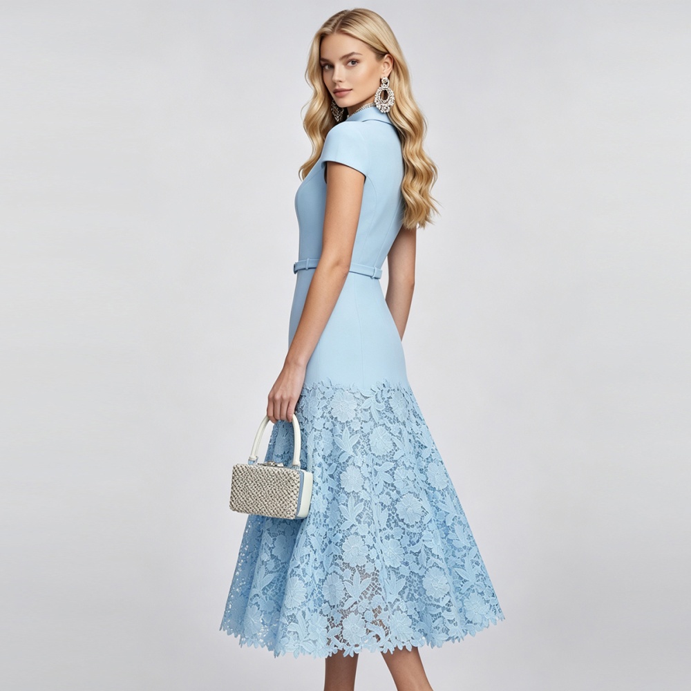 Splice package hip slim long dress mermaid fashion dress