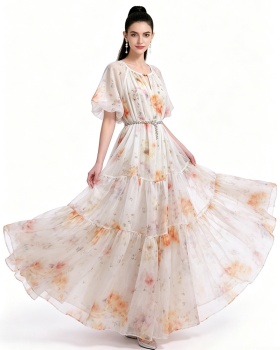 Printing Bohemian beach dress