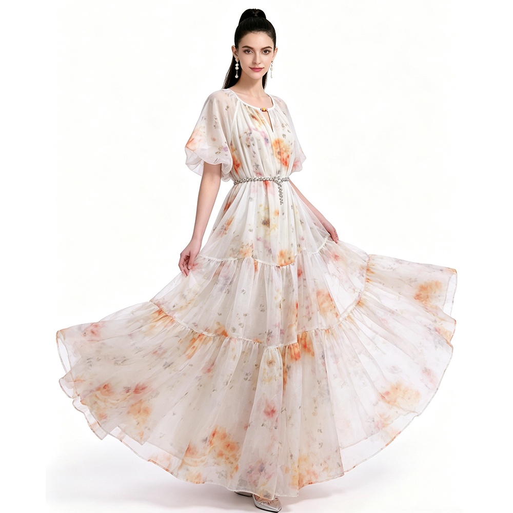 Printing Bohemian beach dress