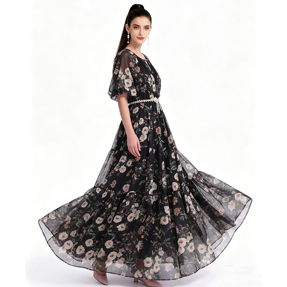 Printing Bohemian beach dress
